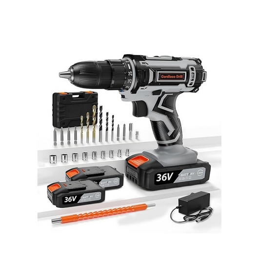 BOSS 36V Electric Drill – 10mm, 40N·m Torque, Dual Batteries