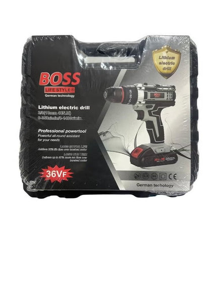 BOSS 36V Electric Drill – 10mm, 40N·m Torque, Dual Batteries
