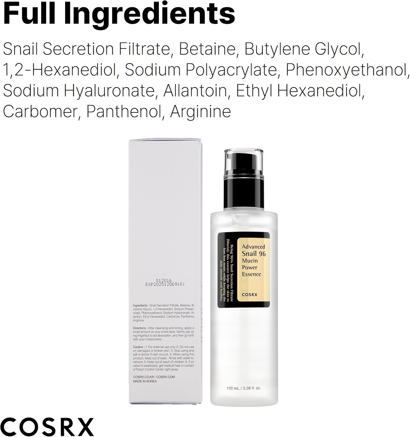 Snail Mucin Essence 96 – 100ml | For Hydrated & Radiant Skin
