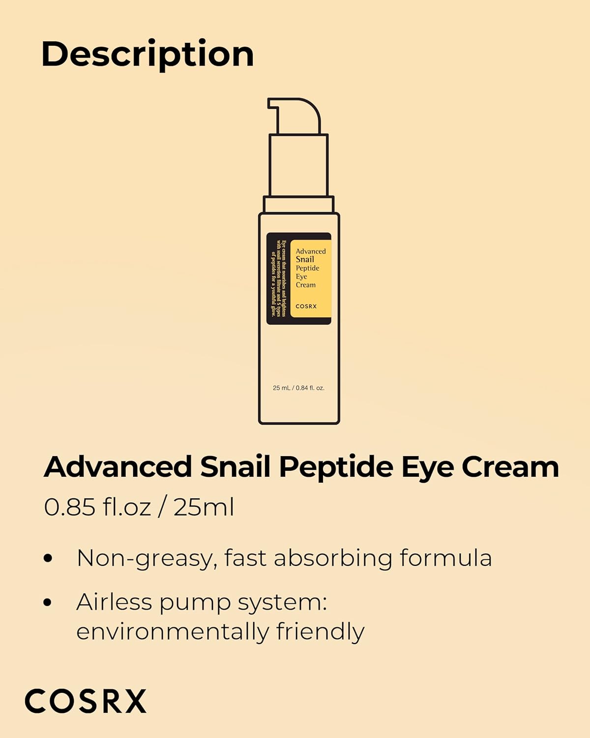 Cosrx Advanced Snail Peptide Eye Cream 25 Ml