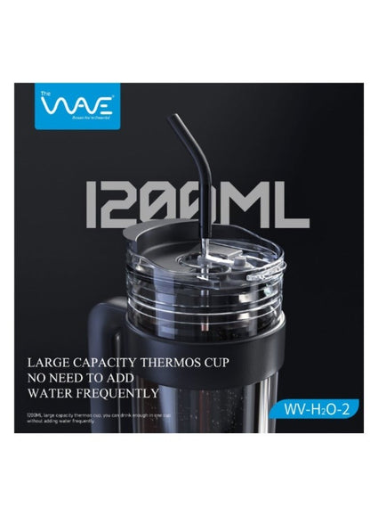 WAVE 1200ML Vacuum Car Cup – Thermos with Handle & Straw