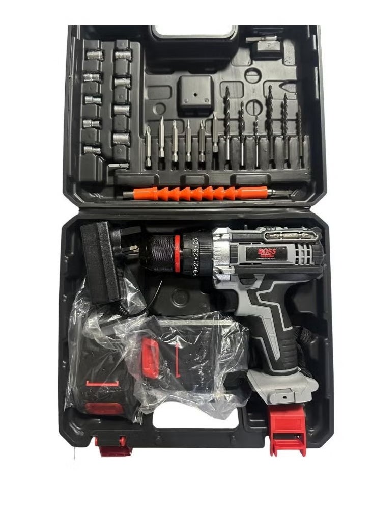 BOSS 36V Electric Drill – 10mm, 40N·m Torque, Dual Batteries